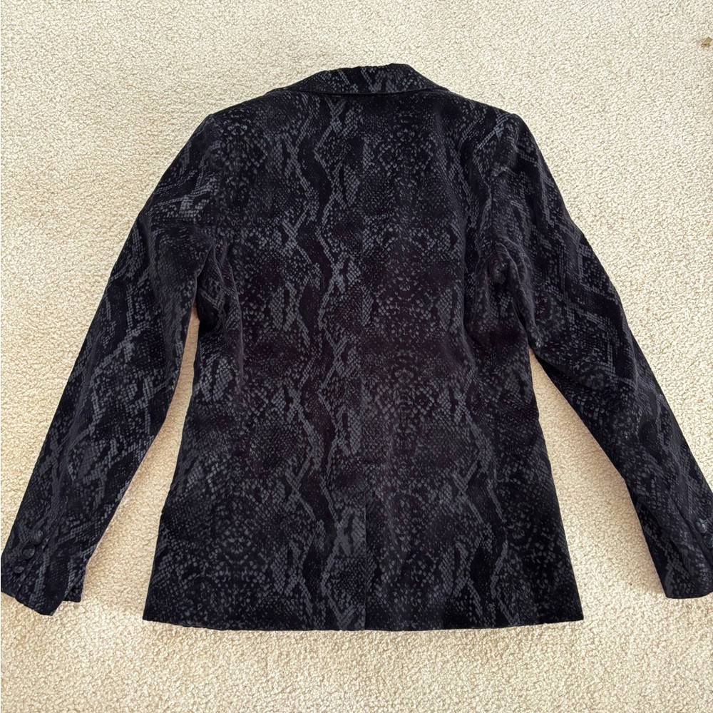 Frame Velvet Python Blazer Size 4 - Picture 12 of 16